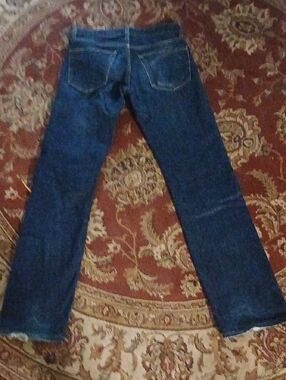 Imogene & Willie Mid Rise Dark Wash Button Fly Straight Leg Selvedge Jeans 27